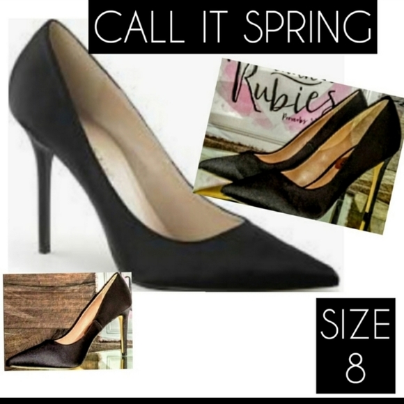 Call It Spring Heels Size 8 Satin Finish Point Toe - Picture 6 of 11